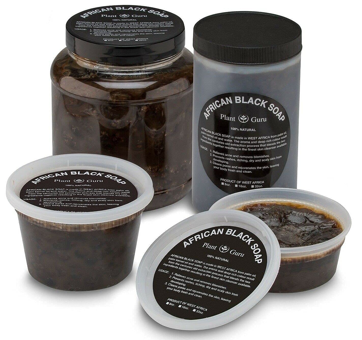 African Black Soap Paste 3.5 lbs. Bulk - 100% Raw Pure Natural From Ghana. Acne Treatment, Aids Against Eczema & Psoriasis, Dry Skin, Scars and Dark Beauty & Personal Care Plant Guru