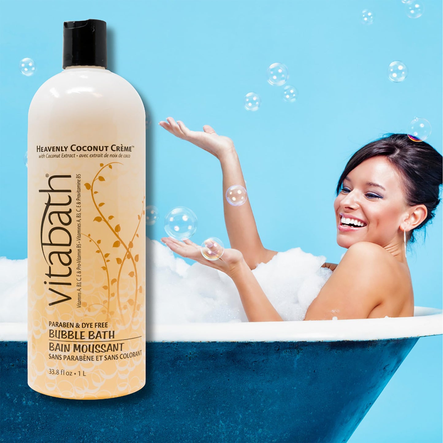 Vitabath Heavenly Coconut Crème Bubble Bath Rich Foaming Bubbly Soak & Relaxing Aromatherapy Moisturizing & Nourishing Indulgent Suds for Women & Men Beauty & Personal Care Vitabath