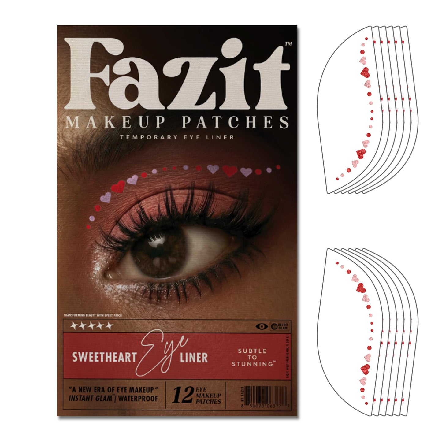 Fazit Makeup Patches - Sweetheart Wing Eyes - Glow Up Make-Up Patches - Cute Glitter Makeup Accessories for Women - Cosmetic Glitter for Face Beauty & Personal Care Fazit
