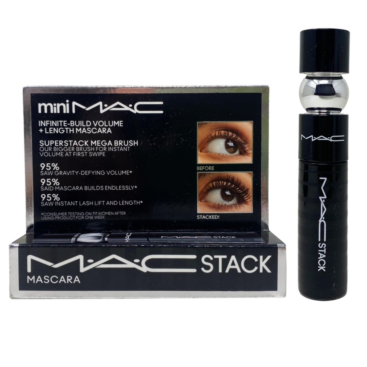 M·A·C Cosmetics Mini M·A·CStack Infinite-Build Volume + Length Mascara - 0.27 fl oz / 8 mL