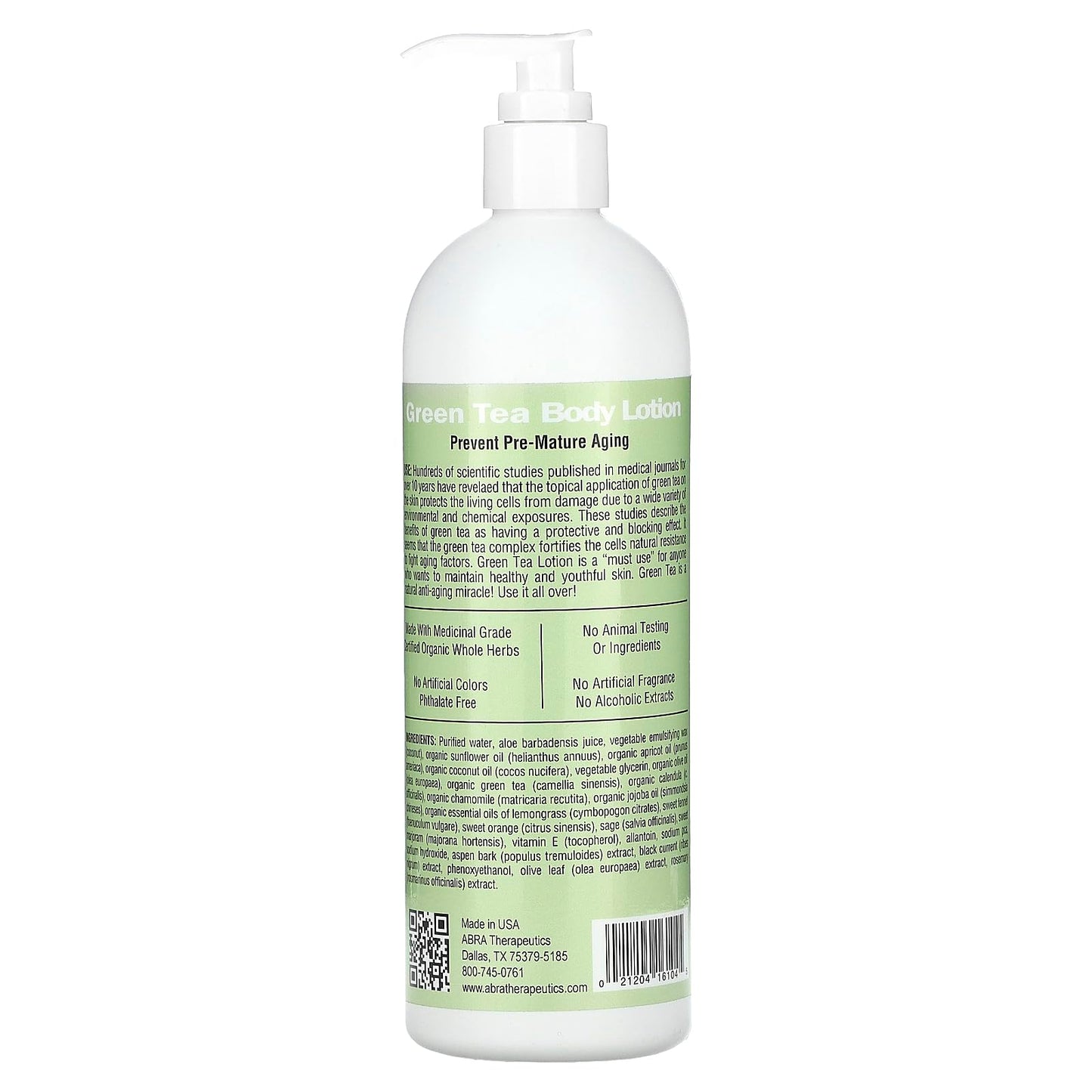 Abra Therapeutics Green Tea Therapeutic Lotion, 16 fl oz (475 ml) Beauty & Personal Care Abra