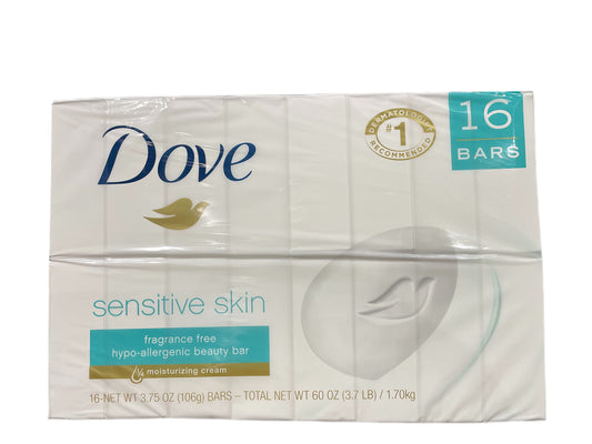 Unilever Dove Sensitive Bar 3 75 oz 16 Bars Beauty & Personal Care Unilever