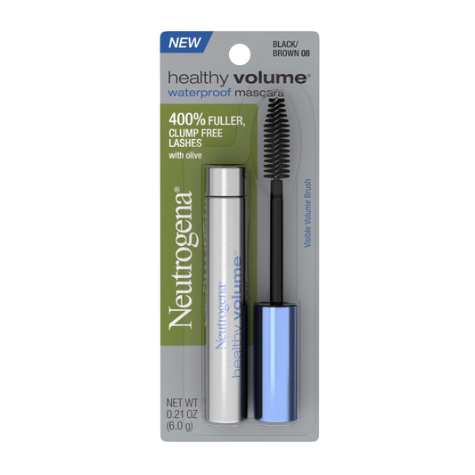 Neutrogena Healthy Volume Lash-Plumping Waterproof Mascara, Volumizing and Conditioning Mascara with Olive Oil to Build Fuller Lashes, Clump-, Smudge Beauty & Personal Care Neutrogena