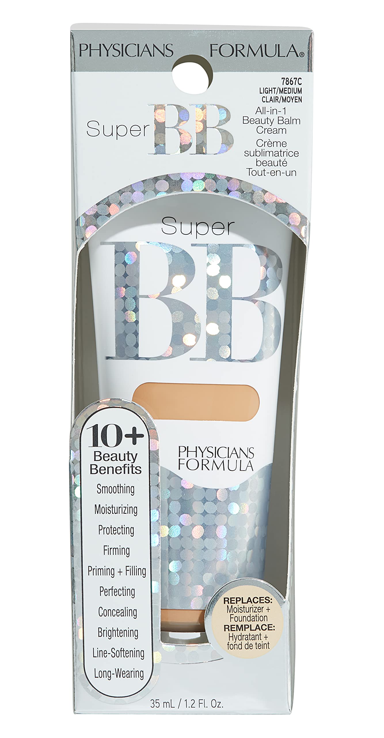 Physicians Formula Super BB Cream. All in 1 Tinted Beauty Balm Foundation Cream, Sheer Moisturizing Coverage, Cruelty Free Light/Medium Beauty & Personal Care Physicians Formula