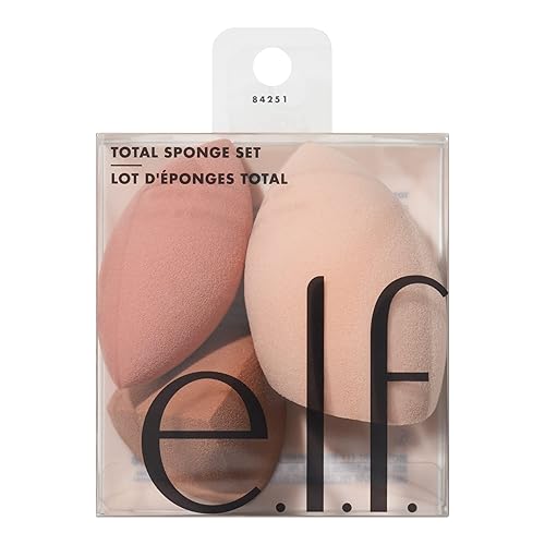 e.l.f. Total Sponge Set, Multi-use Makeup Sponge Set For Flawless Blending, Great For Powder Or Liquid Concealer & Foundation, Vegan & Cruelty-Free Beauty & Personal Care e.l.f.