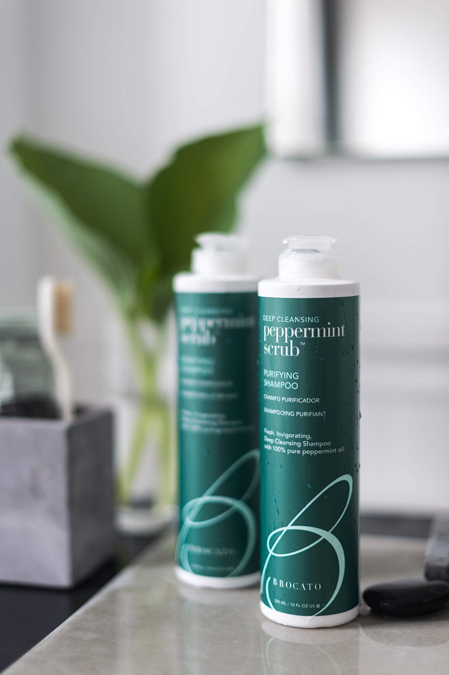 Brocato Peppermint Scrub Purifying Shampoo, Deep Cleansing, 32 Oz. | Fresh, Invigorating, & Lightweight with Pure Peppermint Oil | Ideal for Oily Beauty & Personal Care Brocato