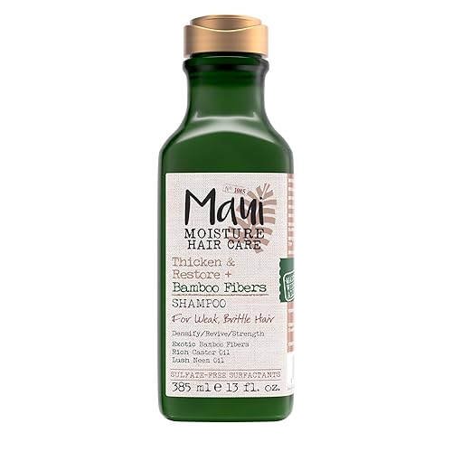 Maui Moisture Thicken & Restore + Bamboo Fibers Strengthening Shampoo to Soften Transitioning or Natural Hair & Renew Brittle Hair, Vegan, Silicone Beauty & Personal Care Maui Moisture