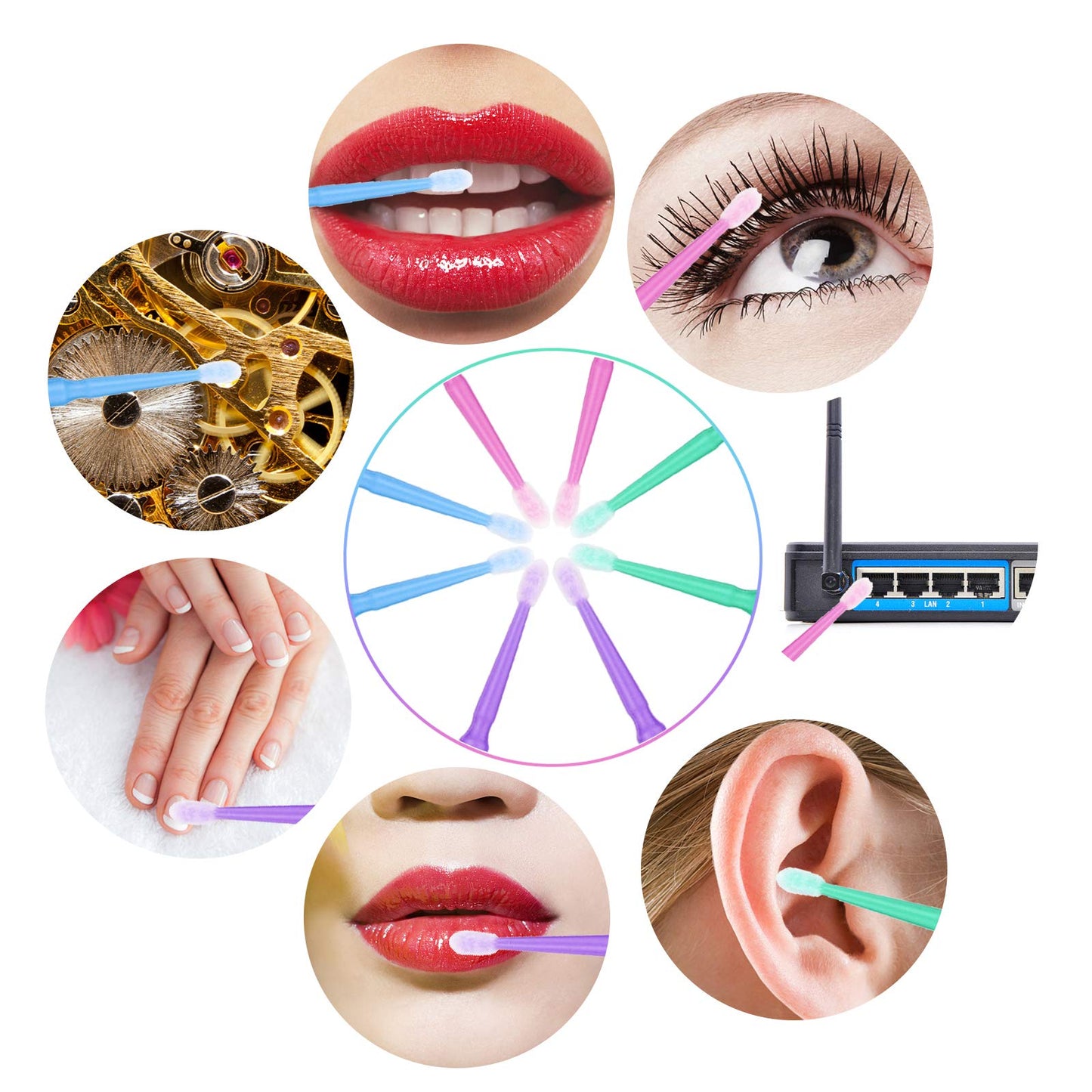 500 PCS Disposable Micro Applicator Brush, Gelme Nutri Micro swabs,Head Bendable Ultrafine Eyelash Extension Brushes for Makeup and Personal Care Beauty & Personal Care Gelme Nutri