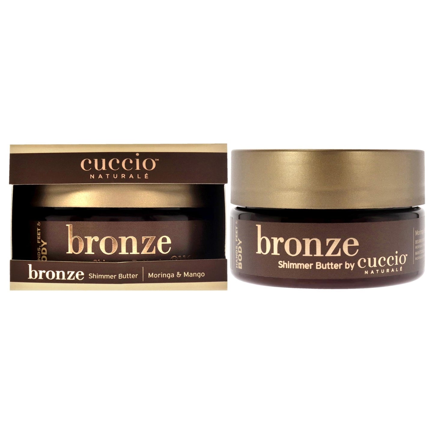 Cuccio Naturale Bronze Shimmer Butter - Hydrates Hands And Feet For Glow And Light Shine - Available In Two Bright And Shiny Shades - Naturally Rich Beauty & Personal Care Cuccio Naturale