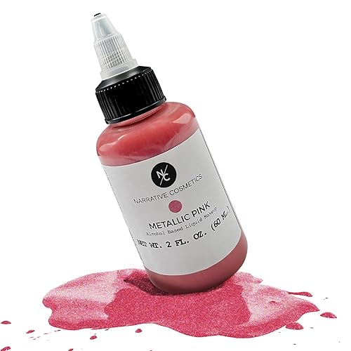 Narrative Cosmetics Metallic Alcohol Airbrush Paints - 2 fl oz, Skin Safe, Quick Dry, Waterproof, Sweatproof, Transferproof Liquid Makeup Beauty & Personal Care Narrative Cosmetics