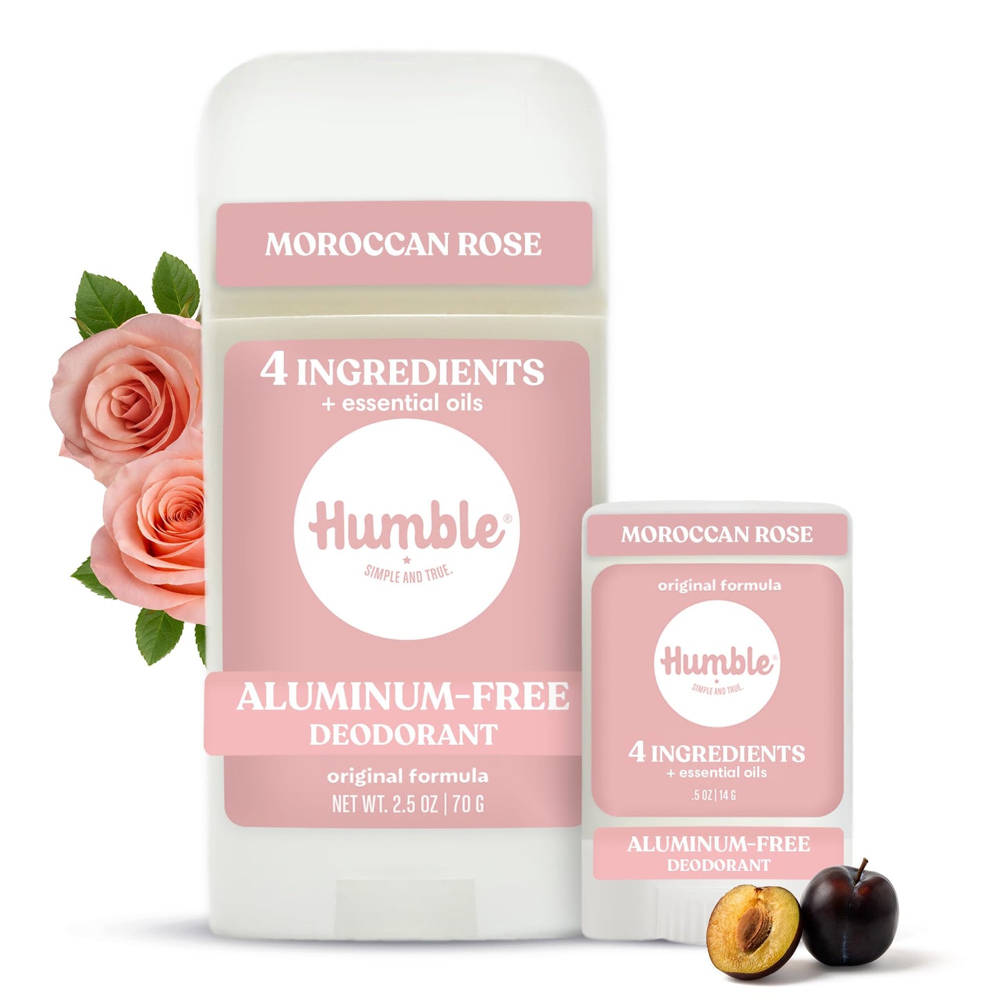 Humble Aluminum-Free Deodorant for Women & Men, Moroccan Rose - Clean & Fresh Natural Deodorant Stick with Essential Oils for Long-Lasting Odor Beauty and Personal Care HUMBLE SIMPLE AND TRUE.