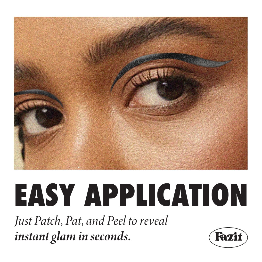 Fazit Makeup Patches - Onyx Wing Eyes - Glow Up Make-Up Patches - Cute Glitter Makeup Accessories For Women - Cosmetic Glitter For Face Beauty & Personal Care Fazit