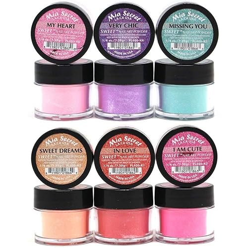 Mia Secret -Sweet Nail Acrylic Powder collection set of 6 Beauty & Personal Care Mia Secret