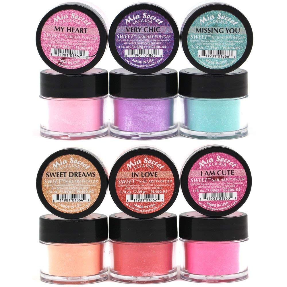 Mia Secret -Sweet Nail Acrylic Powder collection set of 6 Beauty & Personal Care Mia Secret