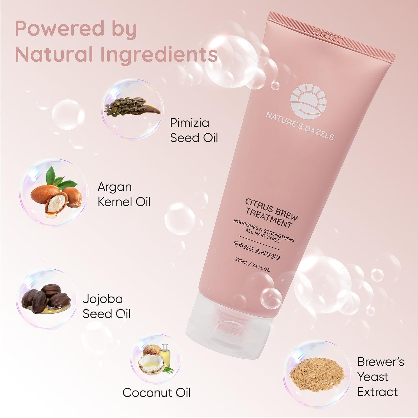 Nature's Dazzle Hinoki Cypress Shampoo(Black Berry Scent) 33.8oz & Citrus Brew Treatment (Grapefruit Scent)7.4oz - Scalp Soothing & Deep Nourishing Beauty & Personal Care Nature's Dazzle
