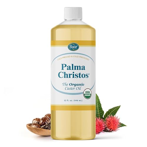 Baar Palma Christos Organic Castor Oil Products, Cold-Pressed, Hexane-Free, USDA Certified, for Skin, Hair, Massage & Castor Oil Packs, 32 oz Beauty & Personal Care Baar