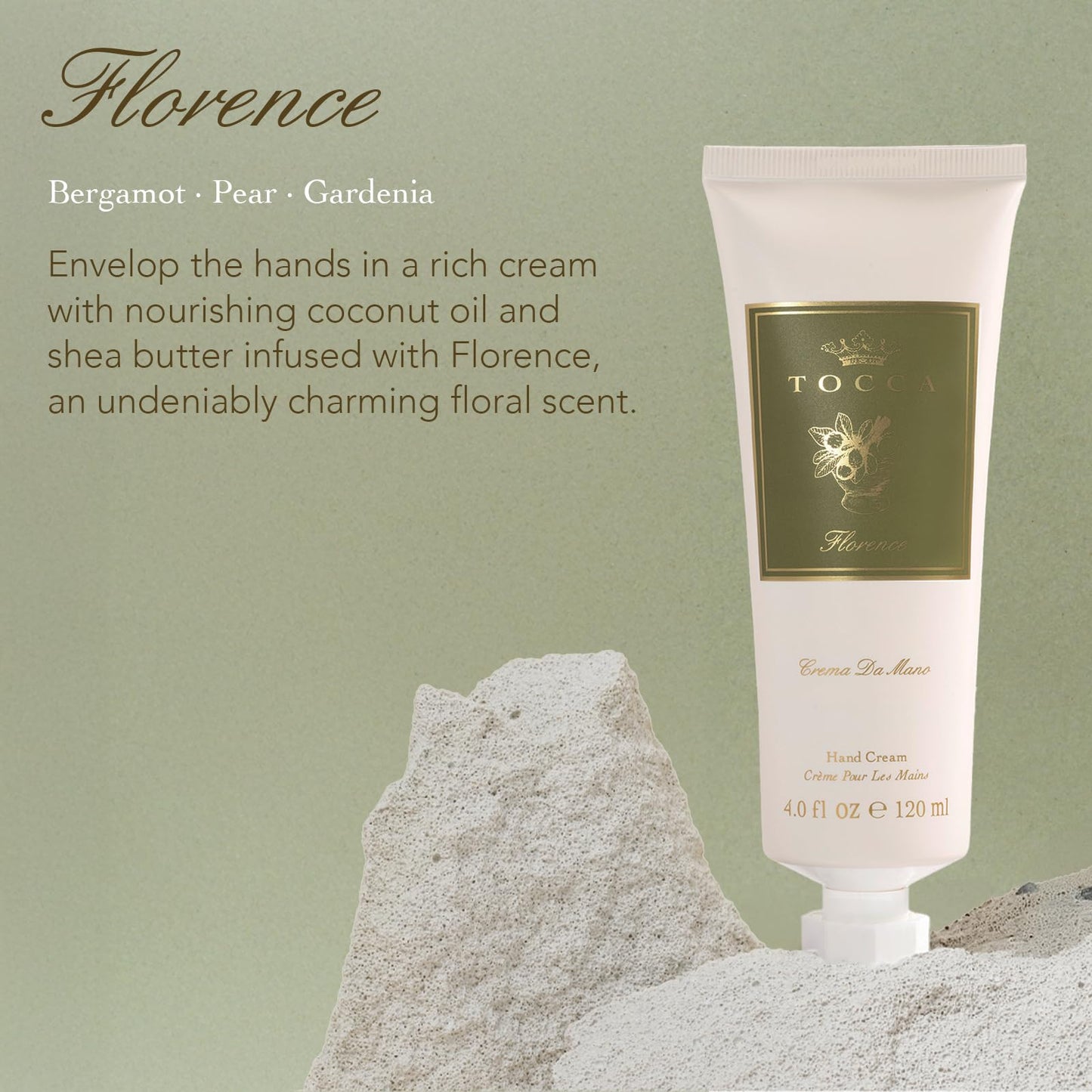 Tocca Crema de Mano Luxe, Florence Hand Cream, 4 oz - Bergamot, Pear, Gardenia - Moisturizing, Quick Absorbing Beauty & Personal Care Tocca