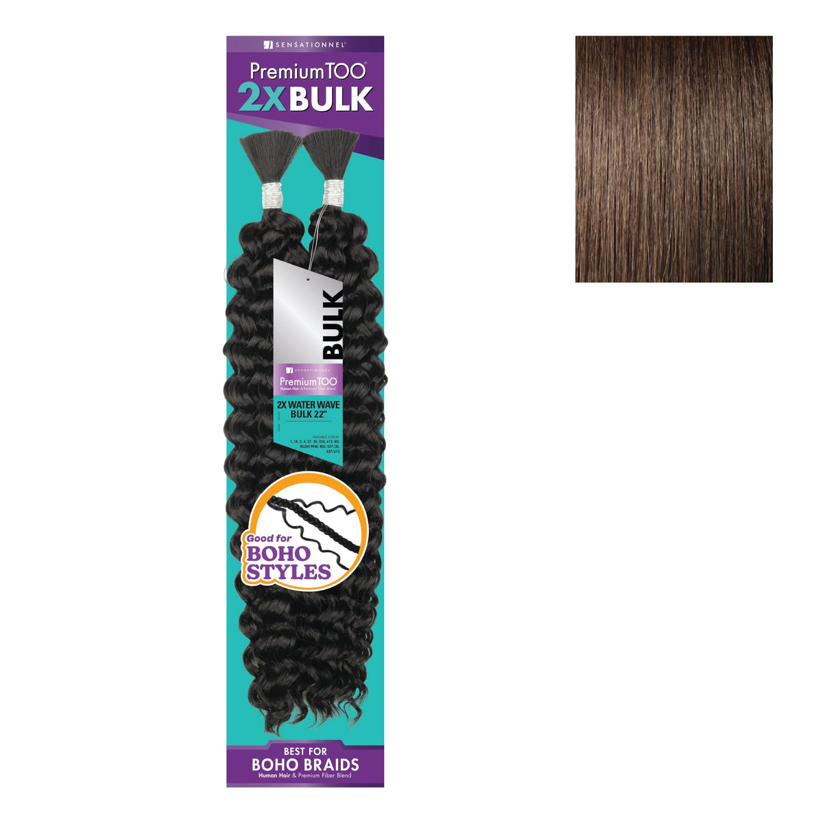 Sensationnel PremiumToo Bulk Weaving-2X Water Wave,1pk 22in, 4 MEDBROWN