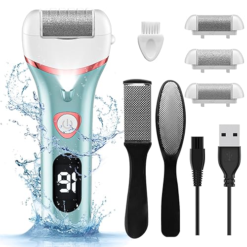 Electric Foot Callus Remover, Rechargeable Portable Electronic Foot File Pedicure Kits, Waterproof Foot Scrubber File, Professional Pedicure Tools Beauty & Personal Care Geopu