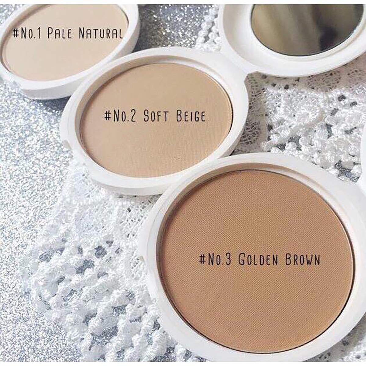 Super Oil Control Face Compact Foundation Powder loose Translucent Perfect Skin Smooth Radiance Oil-free Pressed Soft Beige Lightweight long-lasting Beauty & Personal Care BUTAE
