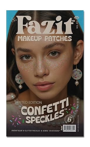 Fazit Makeup Patches - Confetti Speckles - Glow Up Make-Up Patches - Cute Glitter Makeup Accessories for Women - Cosmetic Glitter for Face Beauty & Personal Care Fazit
