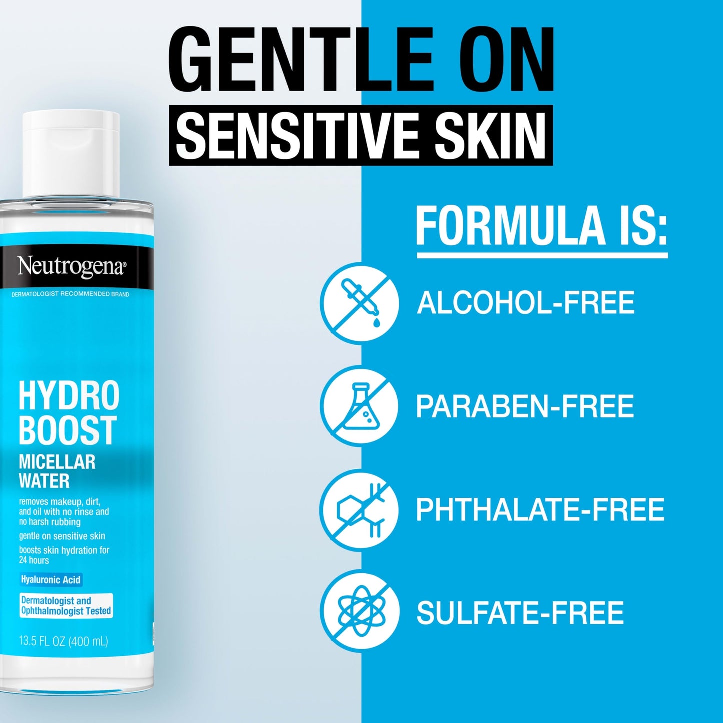 Neutrogena Hydro Boost Micellar Water with Hyaluronic Acid, Micellar Cleansing Water for Sensitive Skin, Removes Makeup, Dirt & Oil, Alcohol-Free Beauty & Personal Care Neutrogena