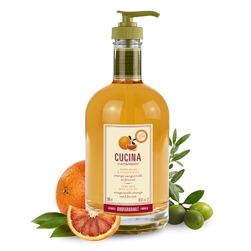 Cucina Fruits & Passion Kitchen Hand Soap, Sanguinelli Orange & Fennel, Natural Liquid Soap with Cold-Pressed Olive Oil, Moisturizing Formula in Beauty & Personal Care Cucina