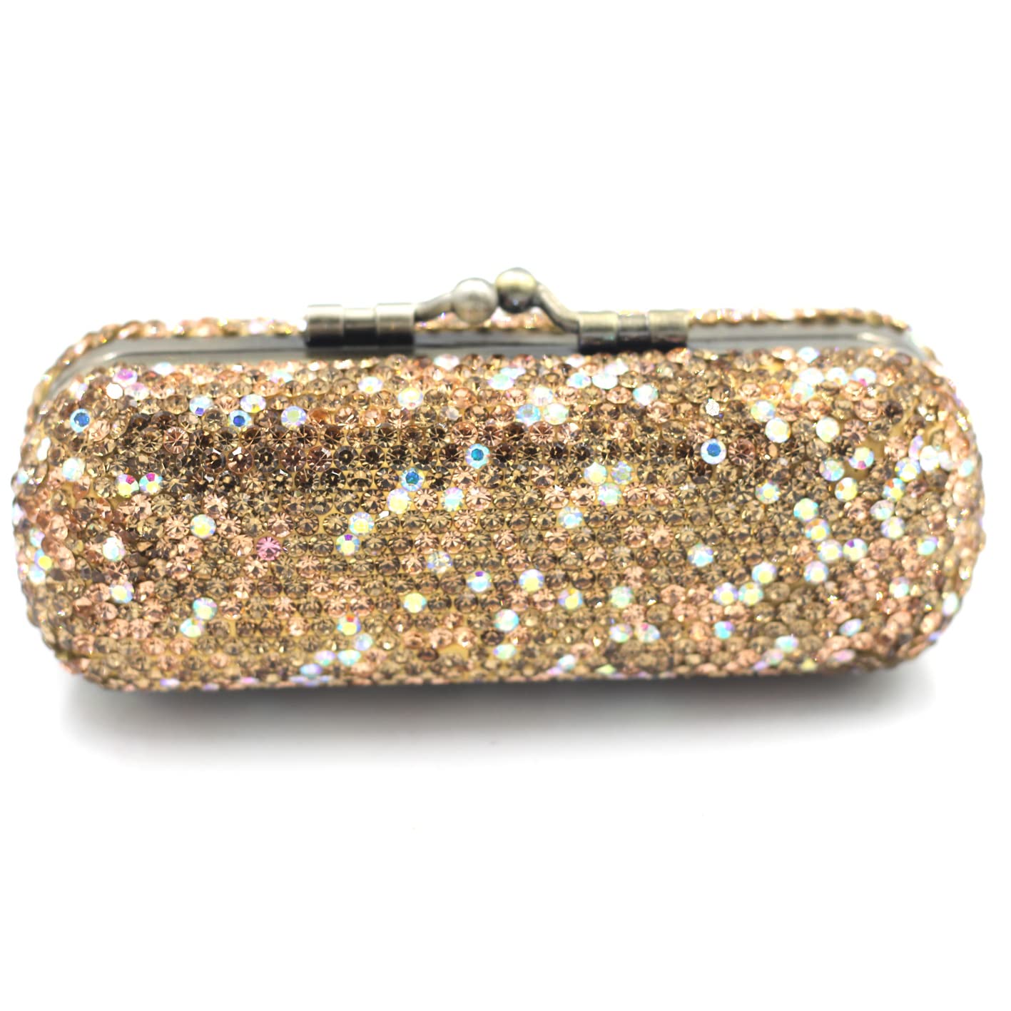 Bestbling Bling Rhinestone Crystal Lipstick Case Holder Organizer bag Cosmetic Storage for Women's Lipstick Jewelry Kit (Gold) Beauty & Personal Care Bestbling