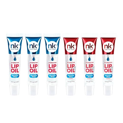 Nicka K Hydrating Lip Oil Nourishing Glass (GLOSSCHERRY-6PK) Beauty & Personal Care NICKA K NEW YORK