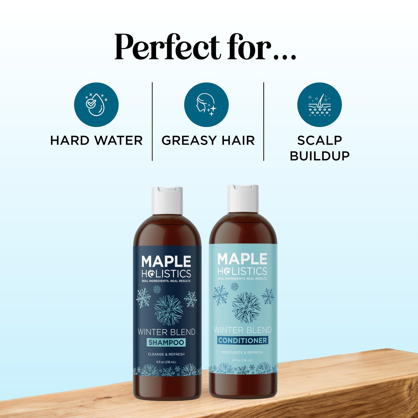 Sulfate Free Hard Water Shampoo and Conditioner - Hard Water Hair Treatments of Product and Minerals with Five Mint Essential Oils for Replenishing Beauty & Personal Care Maple Holistics