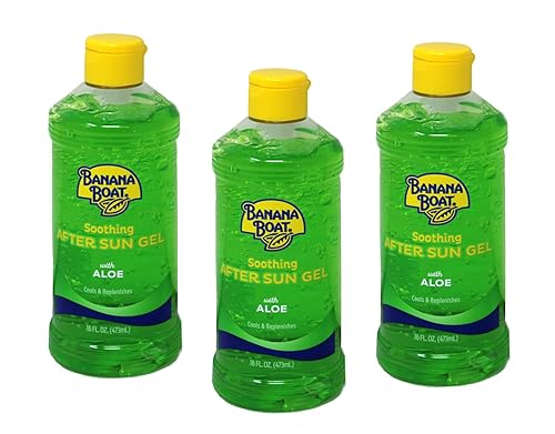 Banana Boat Aloe Aftersun Gel Soothes Dry Sunburned Skin: Size 16 Oz (Pack of 3) Beauty & Personal Care Banana Boat