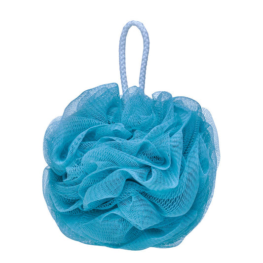 LISSOMPLUME Mesh Pouf Bath Sponge Exfoliating Shower Ball Pom Cleaning Accessory Blue Color Beauty and Personal Care LISSOMPLUME