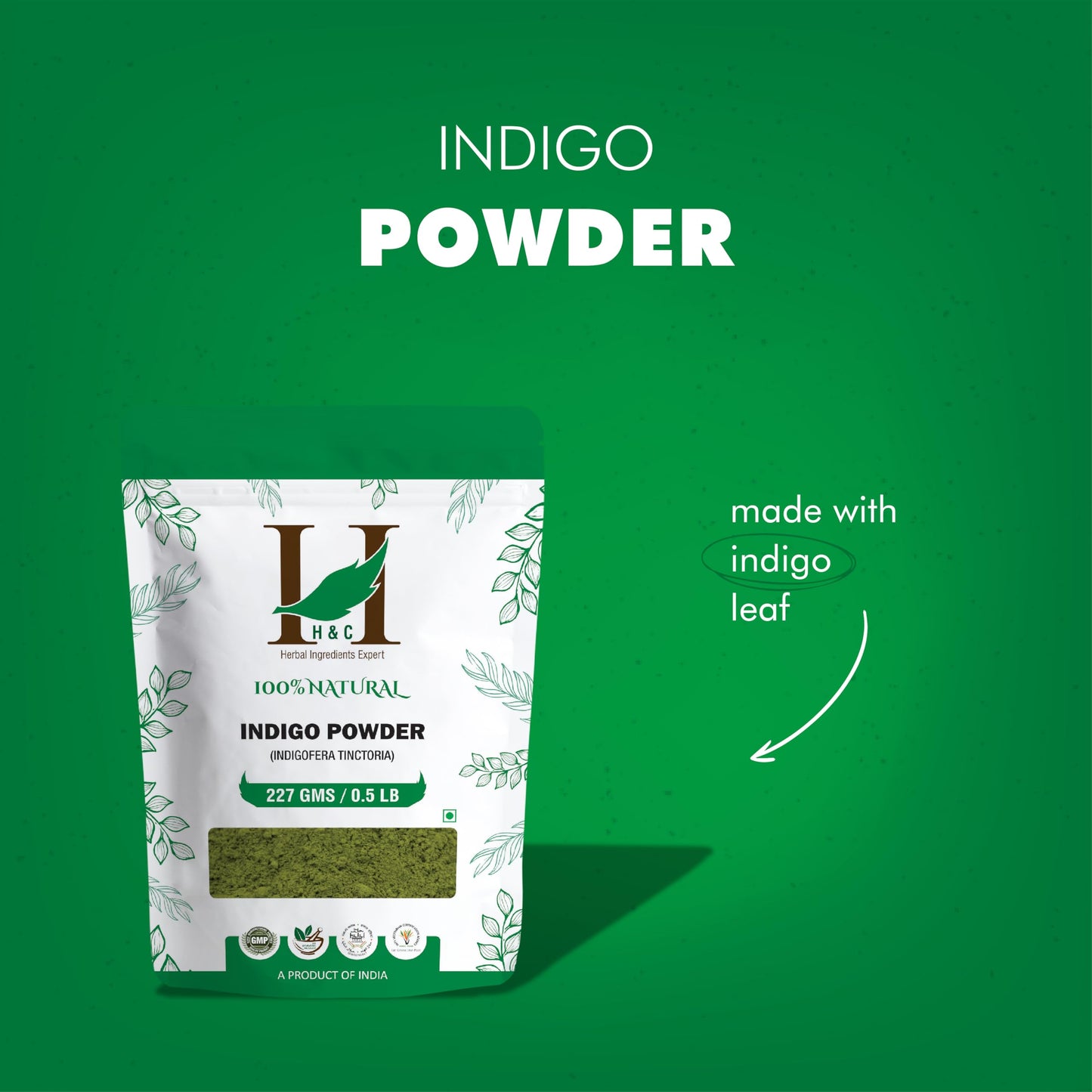 100% Natural Indigo Powder for Hair (227g / (1/2 lb) / 8 ounces) Indigofera tinctoria to color your hair brown to black Beauty & Personal Care H&C