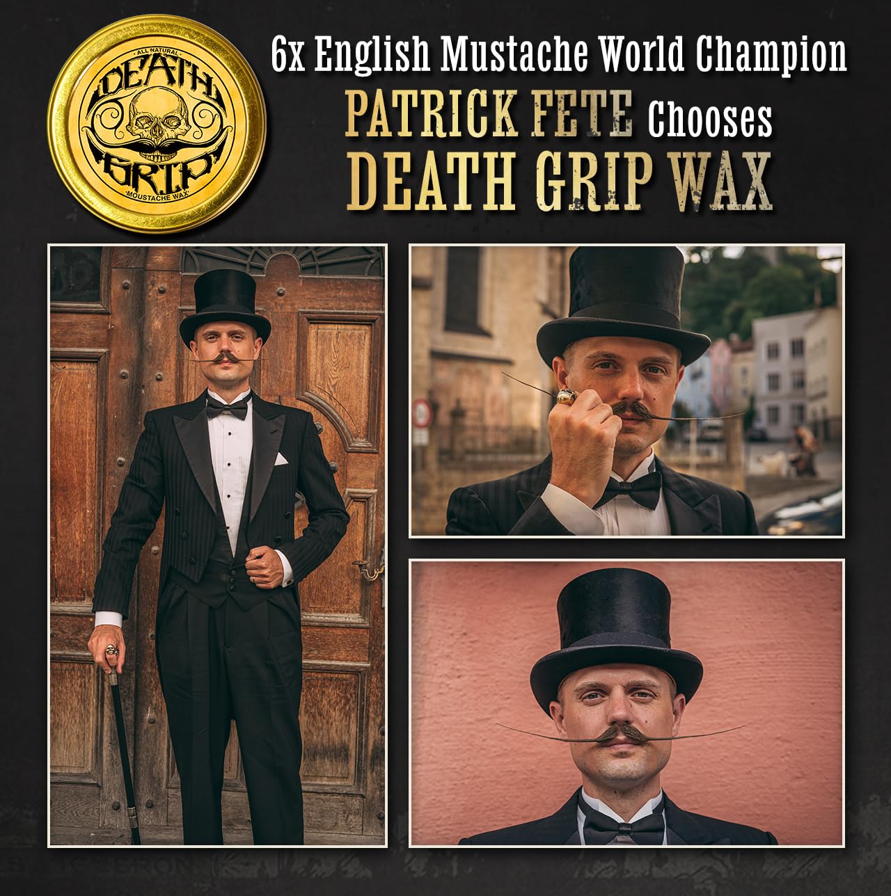 THE VINTAGE GROOMING CO. Mustache Wax Death Grip Extra Strong Hold Moustache Wax Beauty & Personal Care THE VINTAGE GROOMING CO.