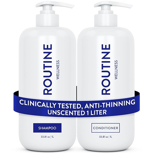Routine Wellness 1 Liter Anti-Thinning Volumizing Shampoo and Conditioner Set for Thinning Hair & Hair Loss - Grow Your Confidence with Biotin & DHT Beauty & Personal Care Routine Wellness