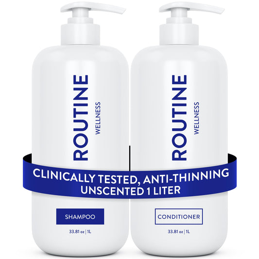 Routine Wellness 1 Liter Anti-Thinning Volumizing Shampoo and Conditioner Set for Thinning Hair & Hair Loss - Grow Your Confidence with Biotin & DHT Beauty & Personal Care Routine Wellness
