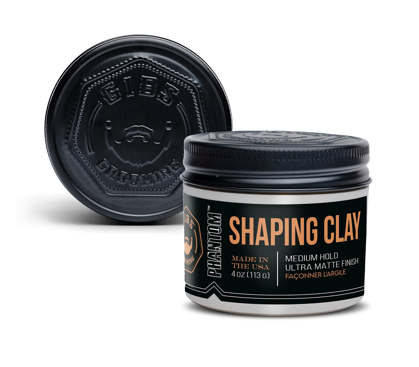 GIBS Shaping Clay, PHANTOM-Medium Hold, Ultra Matte Finish, Water Based, Great for Soft and Natural Looks 4oz Beauty & Personal Care GIBS