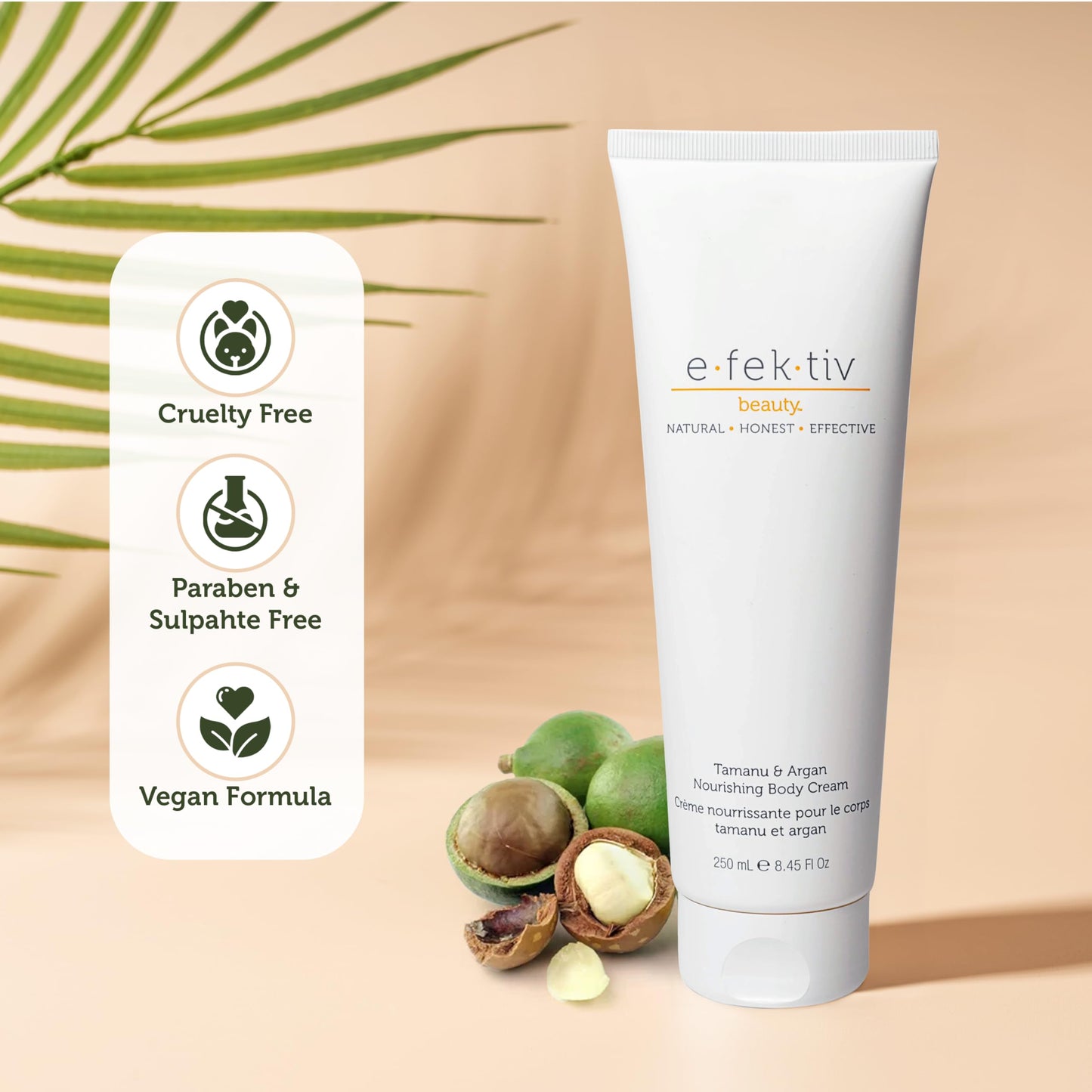 e.fek.tiv beauty Tamanu and Argan Nourishing Body Cream - Deep Hydrating Moisturizer - Rejuvenates Dry and Dehydrated Skin - Vegan - Sulfate-free Beauty & Personal Care e.fek.tiv beauty