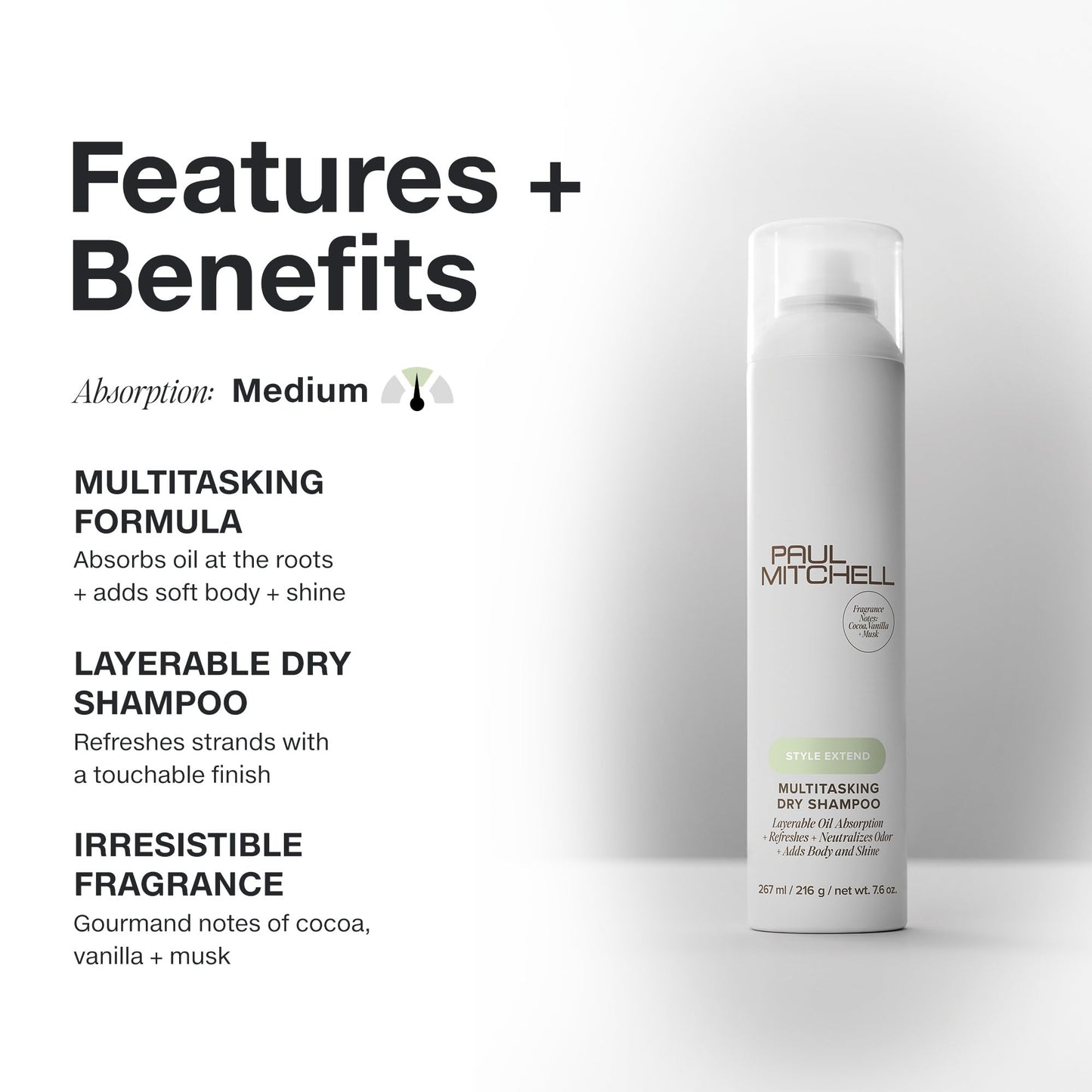 Paul Mitchell Multitasking Dry Shampoo, Refreshes + Adds Body, For All Hair Types, 2.2 oz Beauty & Personal Care Paul Mitchell