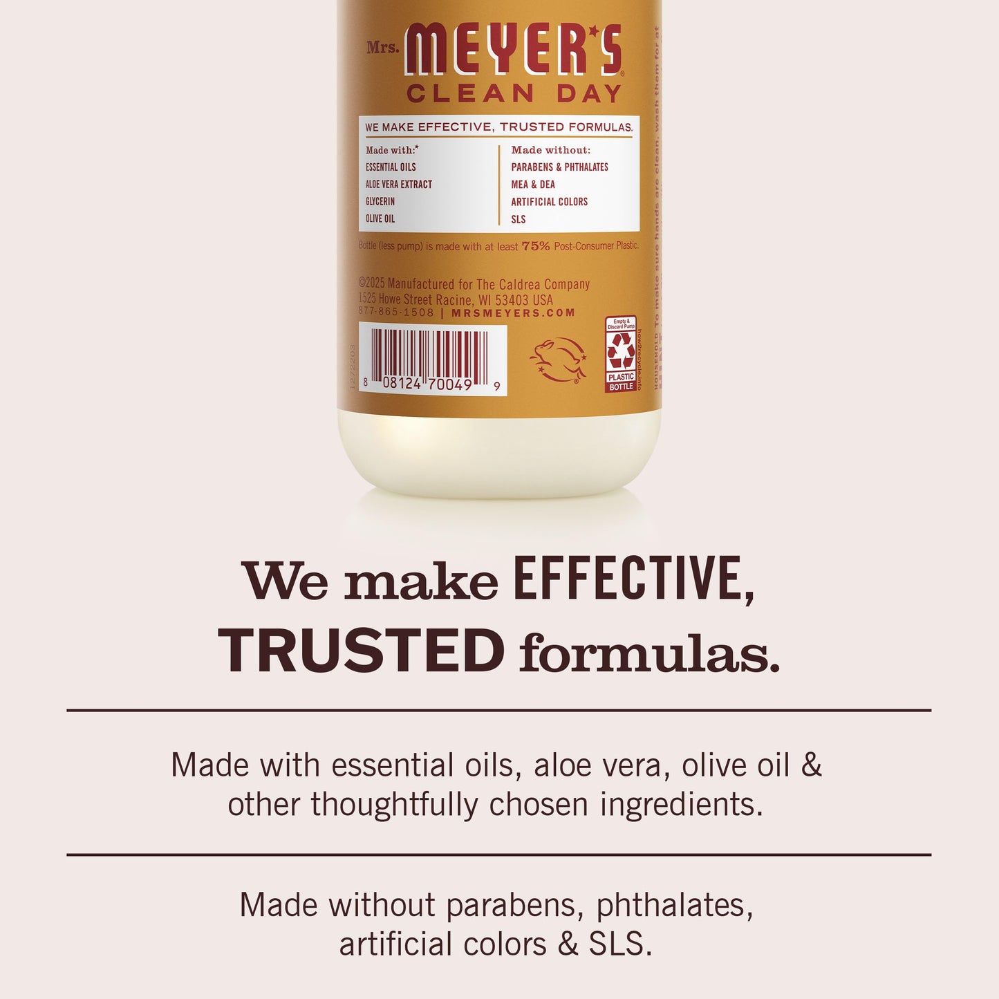 Mrs. MEYER'S CLEAN DAY Liquid Hand Soap, Cruelty Free & Hand Wash Made with Essential Oils, Apple Cider Scent, 12.5 Fl oz Bottle (Pack of 1) Beauty & Personal Care Mrs. MEYER'S