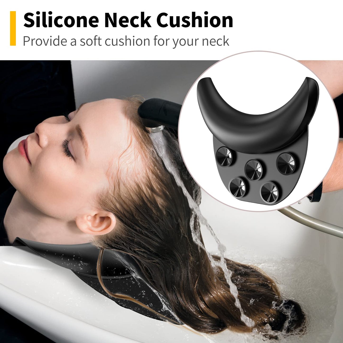 AISEELY Shampoo Bowl Neck Rest with Suction Cup, Silicone Neck Rest for Salon Sink, Shampoo Neck Cushion, Non-Slip Salon Neck Rest for Hair Washing Beauty and Personal Care AISEELY