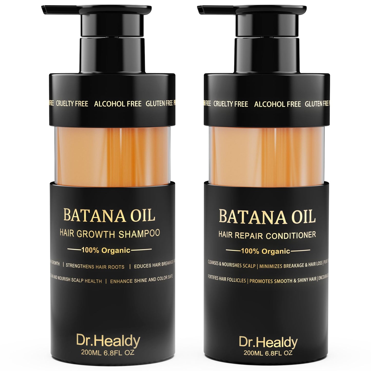 Dr. Healdy Batana Oil Shampoo and Conditioner Set - for Hair Growth,Thickening & Hydration,Sulfate Free - Fights Hair Loss & Clarifies Scalp -Root Beauty & Personal Care Dr. Healdy