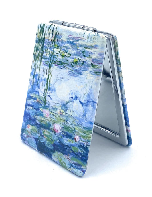 Aeisage Small Hand Mirror Rectangular Compact Magnifying Mirrors Mini Pocket Purse Mirror Compact Travel Mirror Water Lilies Gifts for Women Beauty & Personal Care Aeisage