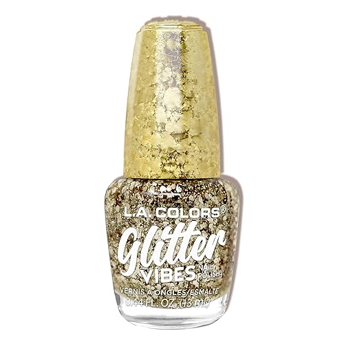 L.A. COLORS Glitter Vibes Polish, Golden Glow CNL356 Beauty & Personal Care L.A. COLORS