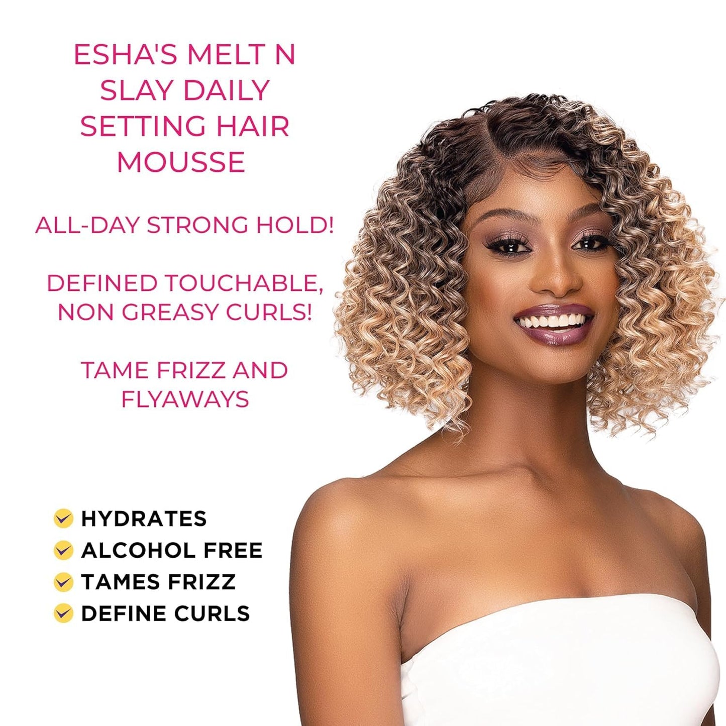 Esha Melt N Slay Daily Setting Hair Mousse (2.7 Fl oz) Beauty & Personal Care Esha