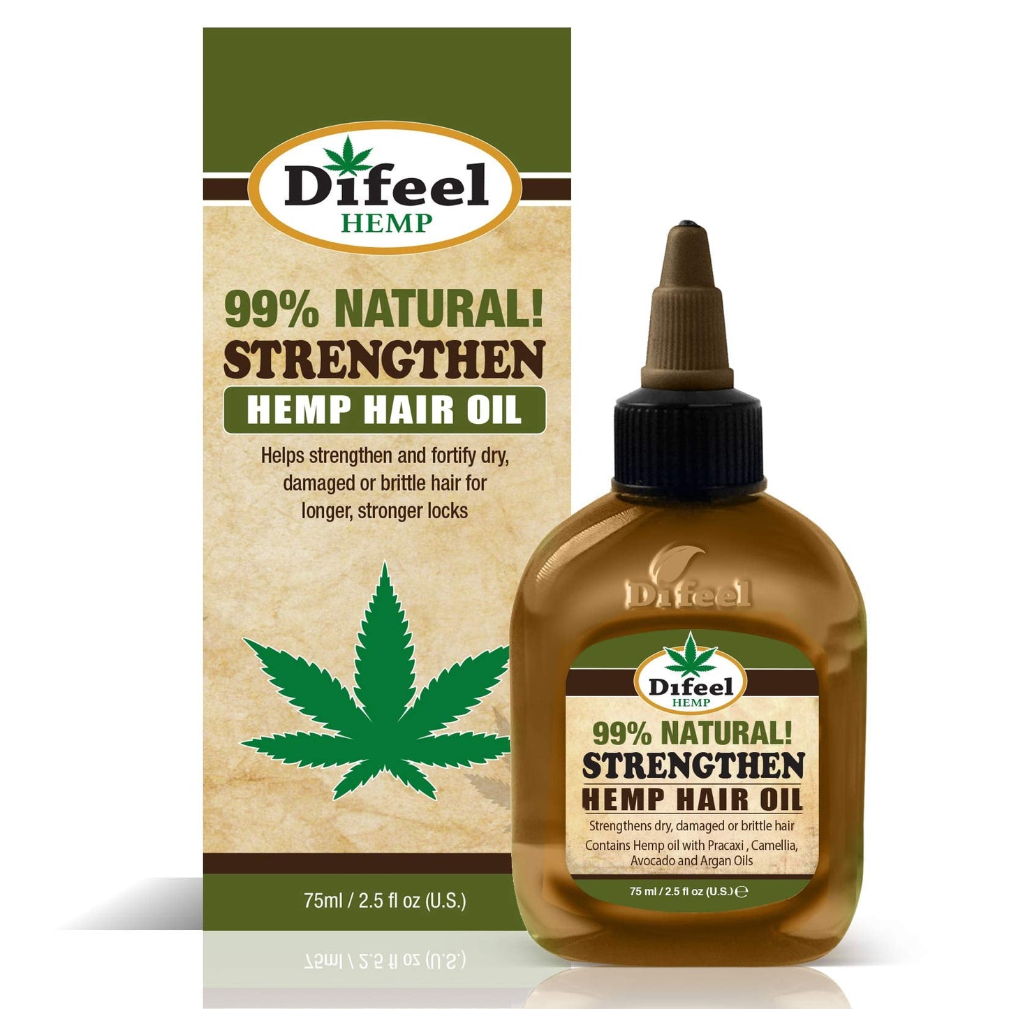 Difeel Hemp 99% Natural Hemp Hair Oil - Strengthen 2.5 ounce Beauty & Personal Care Difeel