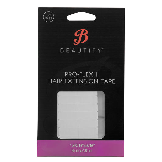 Beautify Pro-Flex II Extension Tabs 120 Pieces for Tape in Hair Extensions, Hair Tape Prep, Wig Applications and Lace Systems Offering Strong Hold,