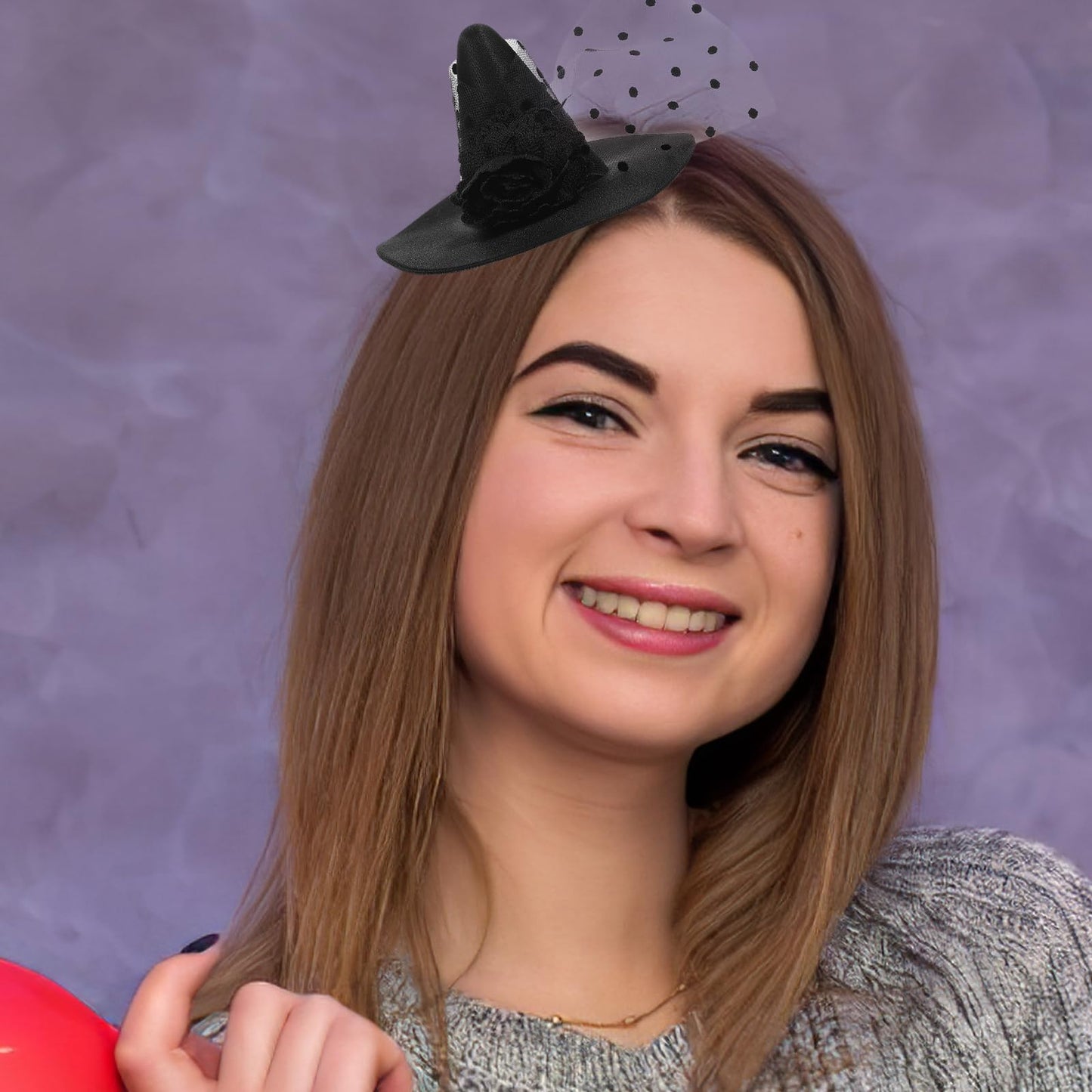 Small Witch Hat Retro Black Witch Flower Hair Clip Decorative Halloween Hair Accessories for Party (Black Flower) Beauty & Personal Care leorx
