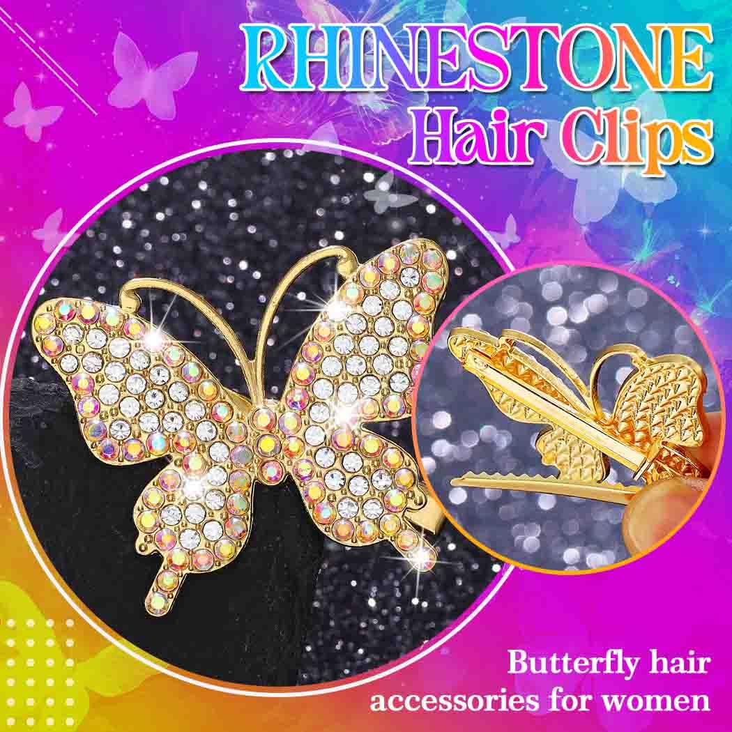 BARTOSI Butterfly Hair Clips Sparkly Rhinestone Hair Barrettes Butterflies Hair Accessories for Women and Girls (Pack of 2) Beauty & Personal Care BARTOSI