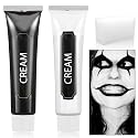 WENJLYJ 2 PCS Black White Cream Face & Body Paint Set, Halloween SFX Makeup Kit, Professional Face Painting Kit for Zombie Skeleton Cosplay Clown Beauty & Personal Care WENJLYJ